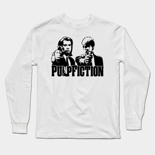 Pulp Fiction Stencil Style Long Sleeve T-Shirt by CultureClashClothing